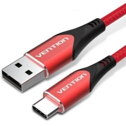 Cable USB 2-0 Tipo-C Vention CODRG- USB Tipo-C Macho - USB Macho- 480Mbps- 1-5m- Rojo