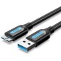 Cable USB 3-0 Vention COPBF- USB Macho - MicroUSB Macho- Hasta 10W- 5Gbps- 1m- Negro