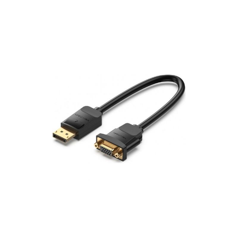 Conversor Vention HBSBB- DisplayPort Macho - VGA Hembra- 15cm- Negro