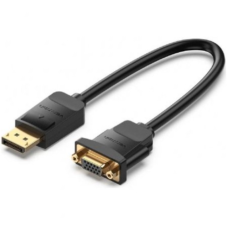 Conversor Vention HBSBB- DisplayPort Macho - VGA Hembra- 15cm- Negro