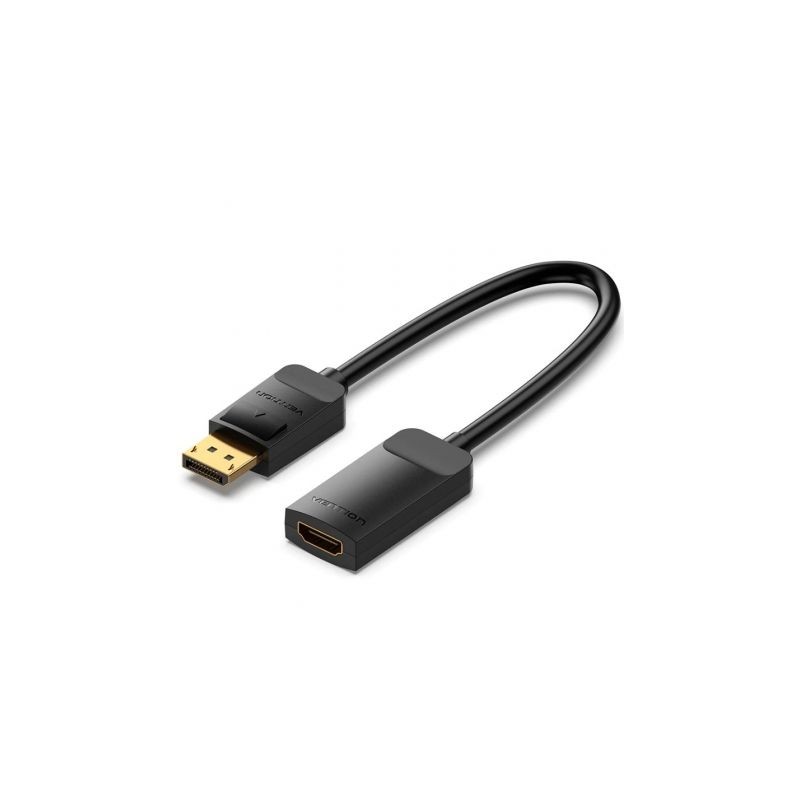 Cable Conversor Vention HBZBB- DisplayPort Macho - HDMI 4K Hembra- 15cm- Negro