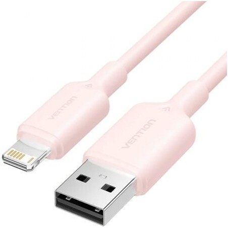 Cable USB 2-0 Lightning Vention LAMPF- USB Macho - Lightning Macho- 480Mbps- 1m- Rosa