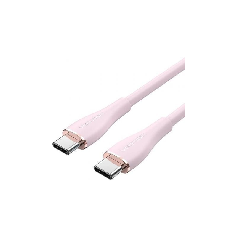 Cable USB 2-0 Tipo-C Vention TAWPG- USB Tipo-C Macho - USB Tipo-C Macho- Hasta 100W- 480Mbps- 1-5m- Rosa