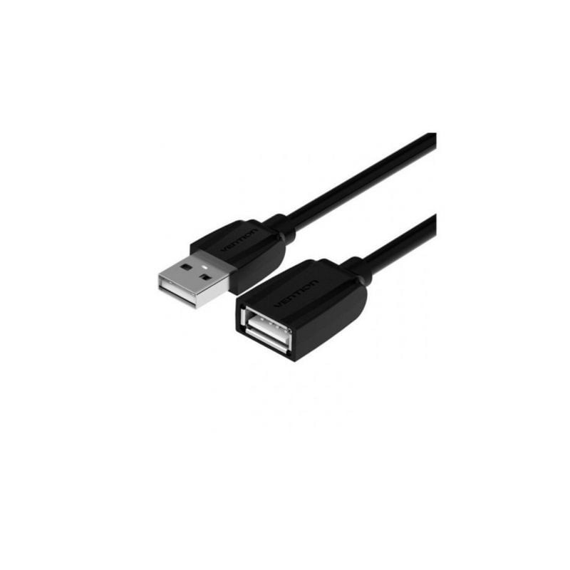 Cable Alargador USB 2-0 Vention VAS-A44-B200- USB Macho - USB Hembra- 2m- Negro