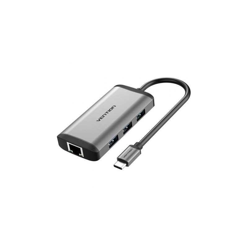 Docking USB Tipo-C Vention CNCHB- 1xHDMI- 3xUSB- 1xUSB Tipo-C PD- 1xRJ45- Gris