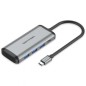 Docking USB Tipo-C Vention TGRHB- 3xUSB- 1xLector Tarjetas- 1xUSB Tipo-C PD- Gris