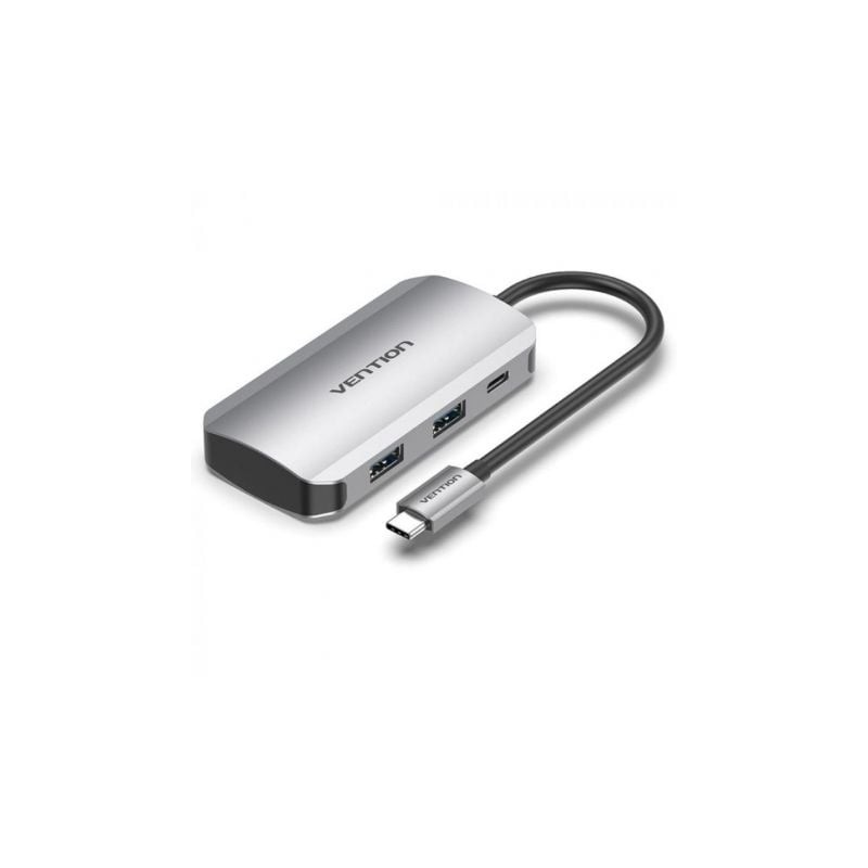 Hub USB Tipo-C Vention TNBHB- 4xUSB- 1xUSB Tipo-C PD