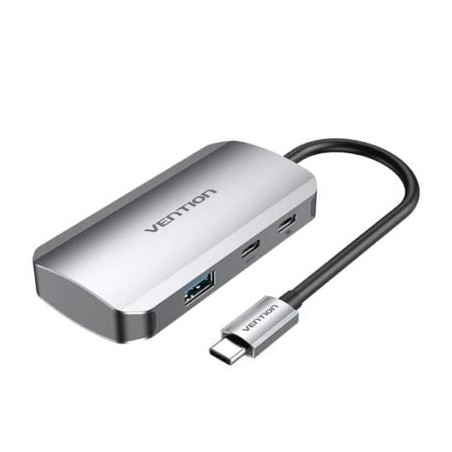 Hub USB Tipo-C Vention TNDHB- 3xUSB- 1xUSB Tipo-C- 1xUSB Tipo-C PD