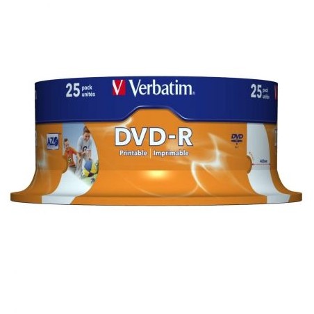 DVD-R Verbatim Imprimible 16X- Tarrina-25uds