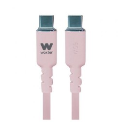 Cable USB 2-0 Tipo-C Woxter PE26-187- USB Tipo-C Macho - USB Tipo-C Macho- Hasta 60W- 480Mbps- 1-2m- Rosa