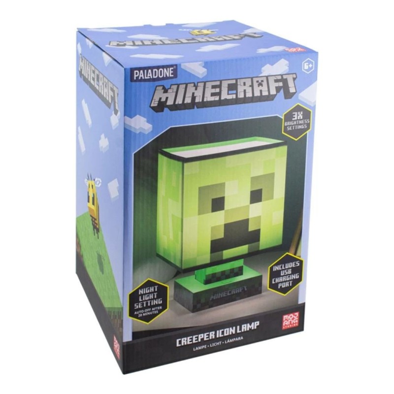 Lampara paladone con cargador usb minecraft