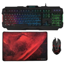 Pack Gaming Mars Gaming MCP118- Teclado + Ratón Óptico + Alfombrilla