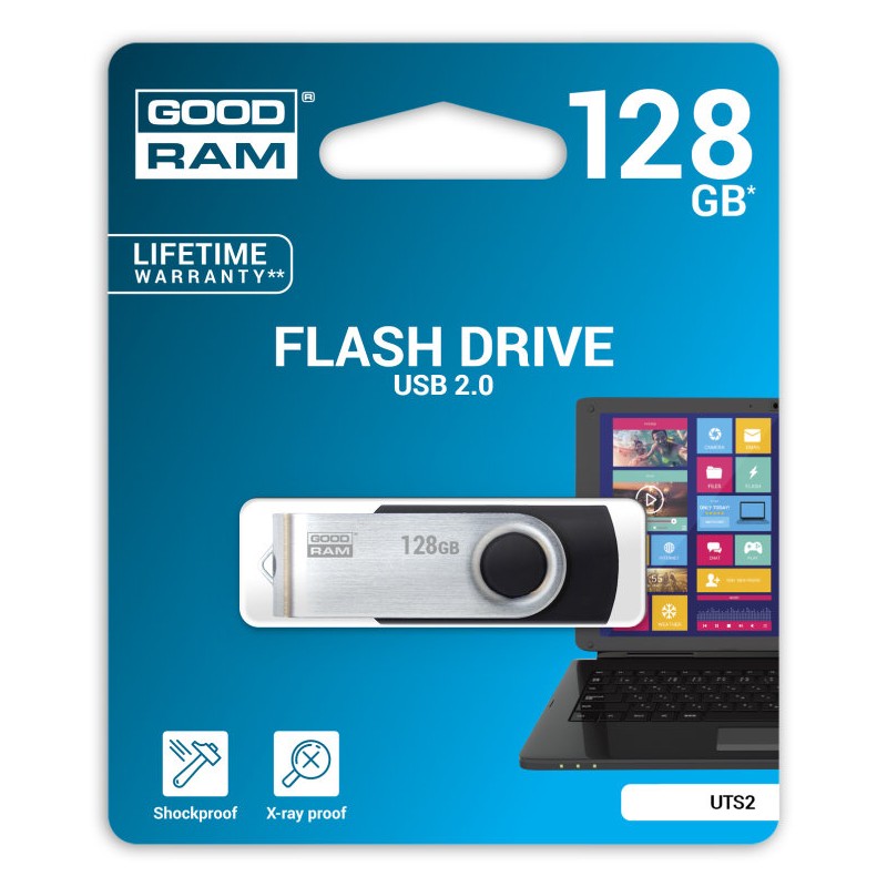 USB 2-0 GOODRAM 128GB UTS2 NEGRO