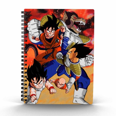 Libreta efecto 3d goku vs vegeta