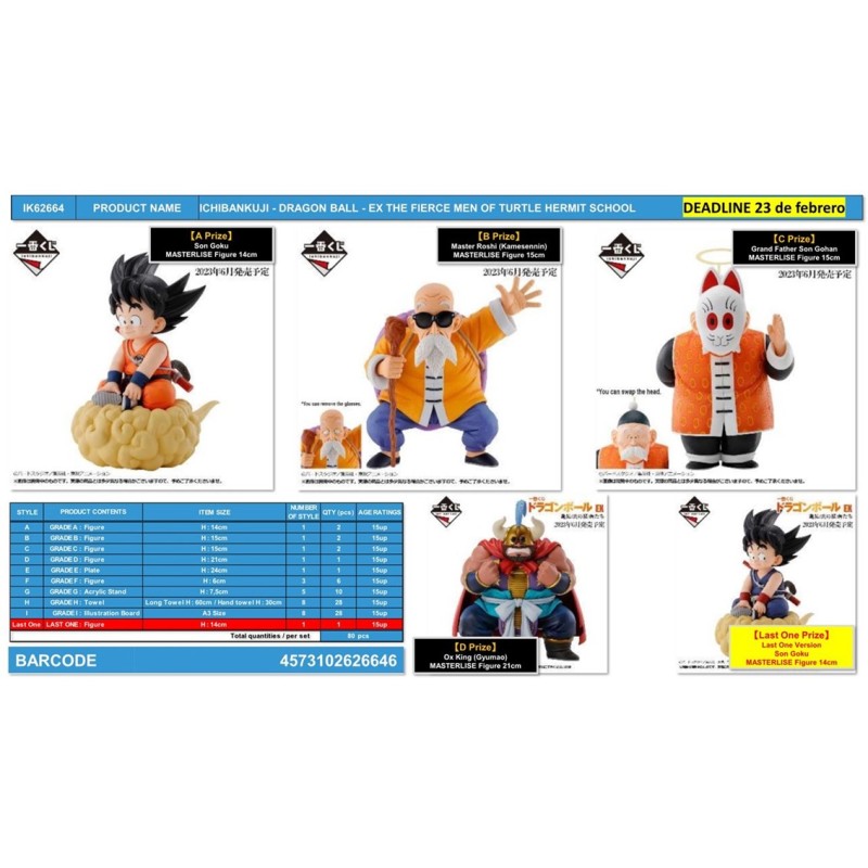 Ichiban kuji banpresto dragon ball ex