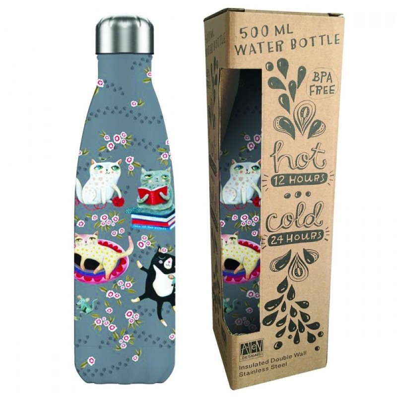 Botella isotermica enesco black crazy cats