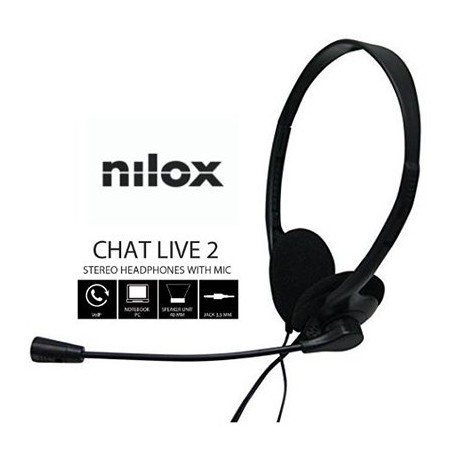 Auriculares nilox microfono control vol negro