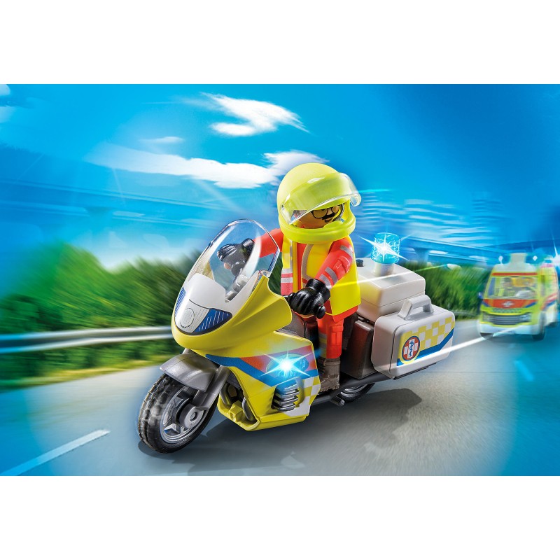 Playmobil moto emergencias con luz intermiente