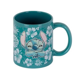 Taza karactermania disney stitch flores azules