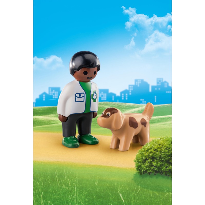 Playmobil 1-2-3 veterinario con perro