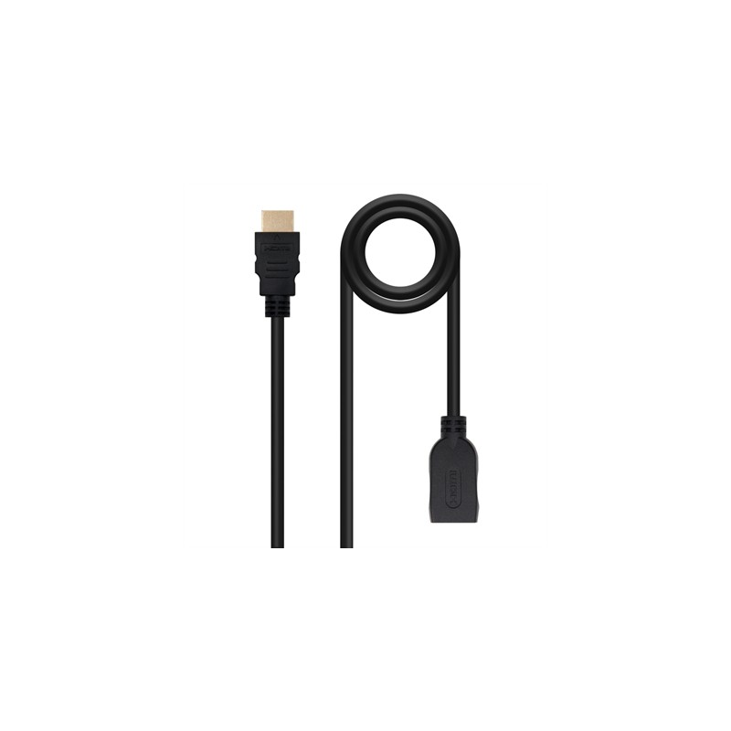 Cable Alargador HDMI Nanocable 10-15-1011- HDMI Macho - HDMI Hembra- 1m- Negro