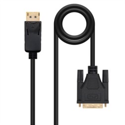 Cable Conversor Nanocable 10-15-4501- Displayport Macho - DVI Macho- 1m- Negro