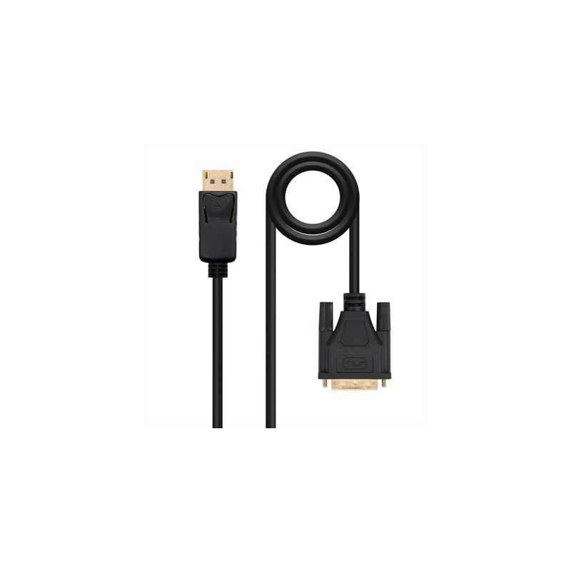 Cable Conversor Nanocable 10-15-4501- Displayport Macho - DVI Macho- 1m- Negro