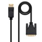 Cable Conversor Nanocable 10-15-4501- Displayport Macho - DVI Macho- 1m- Negro