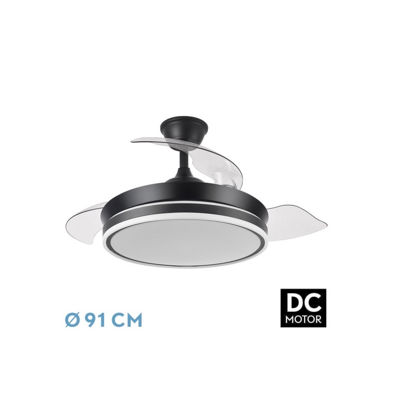 Ventilador dc bayomo negro 72w 7200lm