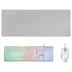 Pack Gaming Mars Gaming MCPX- Teclado H-MECH + Ratón Óptico + Alfombrilla- Blanco