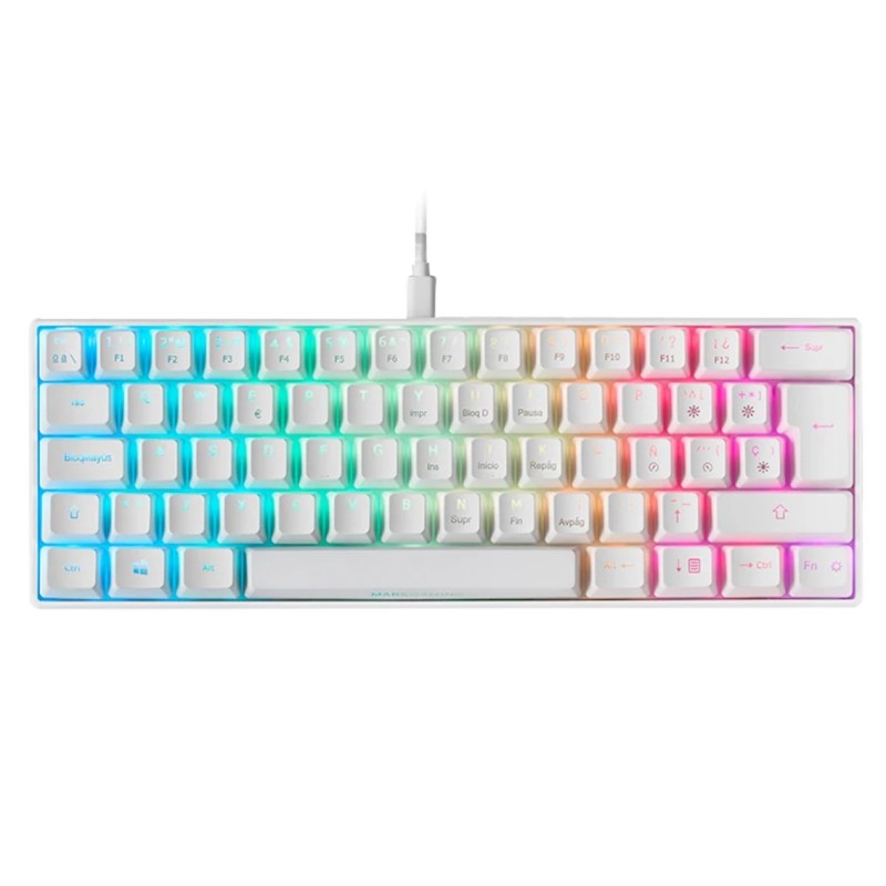 Teclado Gaming Mecánico Mars Gaming MKMINIWBES- Switch Azul- Blanco