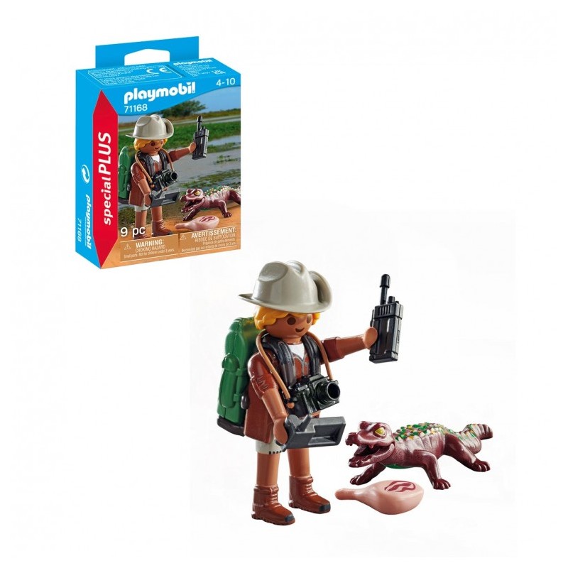 Playmobil investigador con caimán