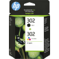 TINTA HP 302 PACK AHORRO NEGRO,TRI-COLOR X 2