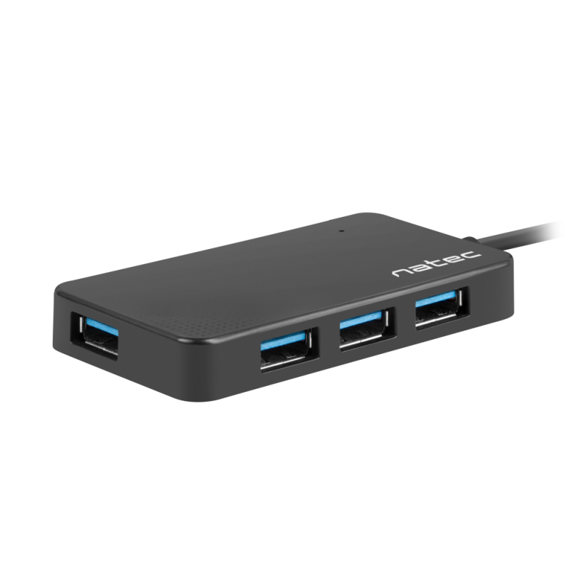 HUB NATEC SILKWORM USB-C 4 PUERTOS USB 3-0 NEGRO