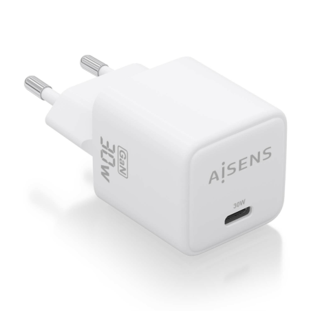 CARGADOR AISENS GAN 30W 1XUSB-C PD3-0 QC4-0 BLANCO