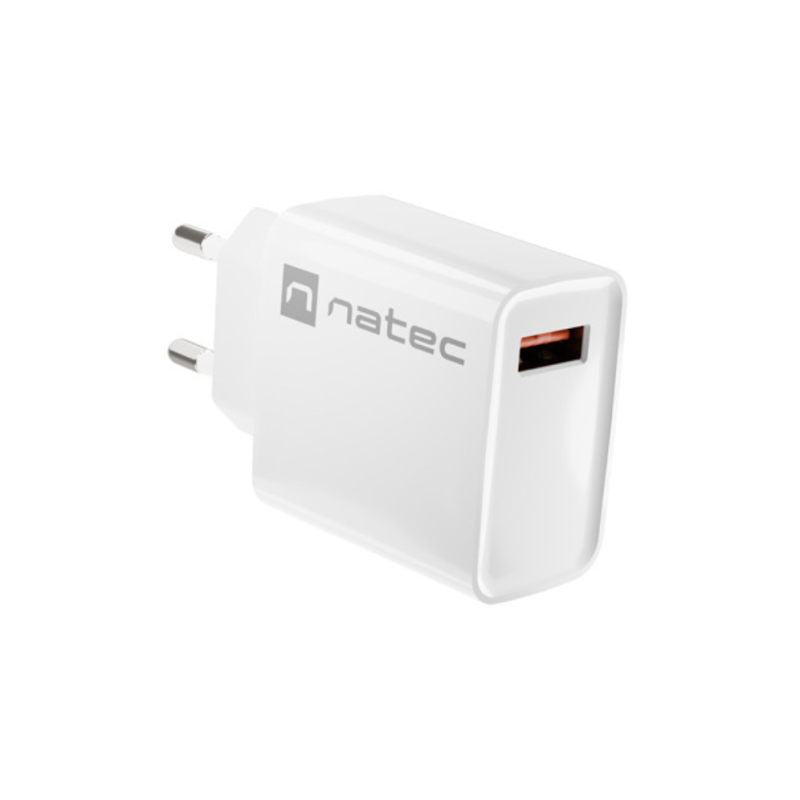 CARGADOR NATEC RIBERA 18W 1XUSB-A QC3-0 BLANCO