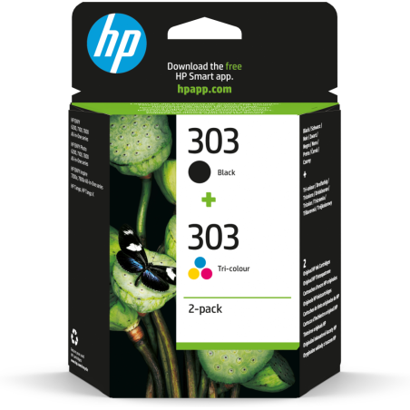 TINTA HP 303 PACK AHORRO 2 NEGRO + CIAN MAGENTA AMARILLO