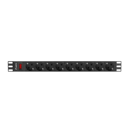 REGLETA LANBERG 1U 16A 9X SCHUKO RACK 19" 3M NEGRO