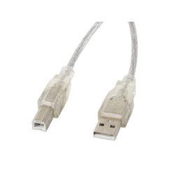 CABLE IMPRESORA LANBERG USB MACHO-USB MACHO FERRITA 3M TRANSPARENTE