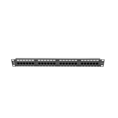 PATCH PANEL LANBERG CAT-5E UTP 24 PUERTOS 1U RACK 19 NEGRO