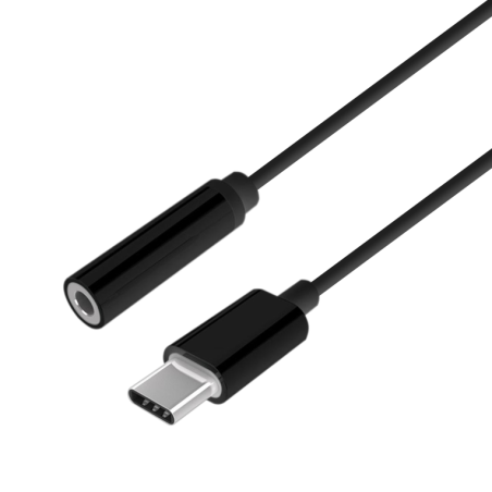 ADAPTADOR USB-C M A JACK 3-5 H AISENS 15CM NEGRO