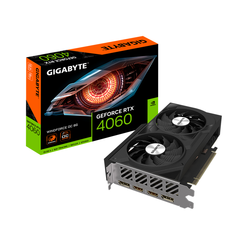 TARJETA GRAFICA GIGABYTE RTX 4060 WINDFORCE OC 8GB