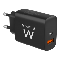 CARGADOR MOVIL EWENT RAPIDO USB-C y QC3-0 20W