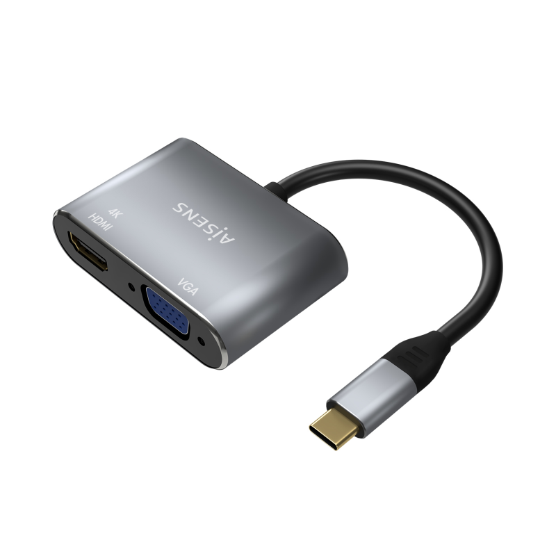 CABLE CONVERSOR AISENS USB-C A VGA-HDMI 4K GRIS 15CM