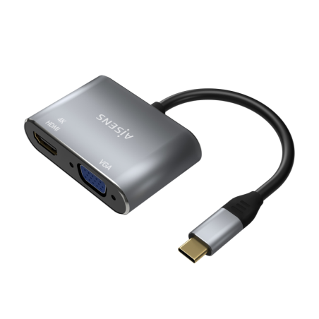 CABLE CONVERSOR AISENS USB-C A VGA-HDMI 4K GRIS 15CM