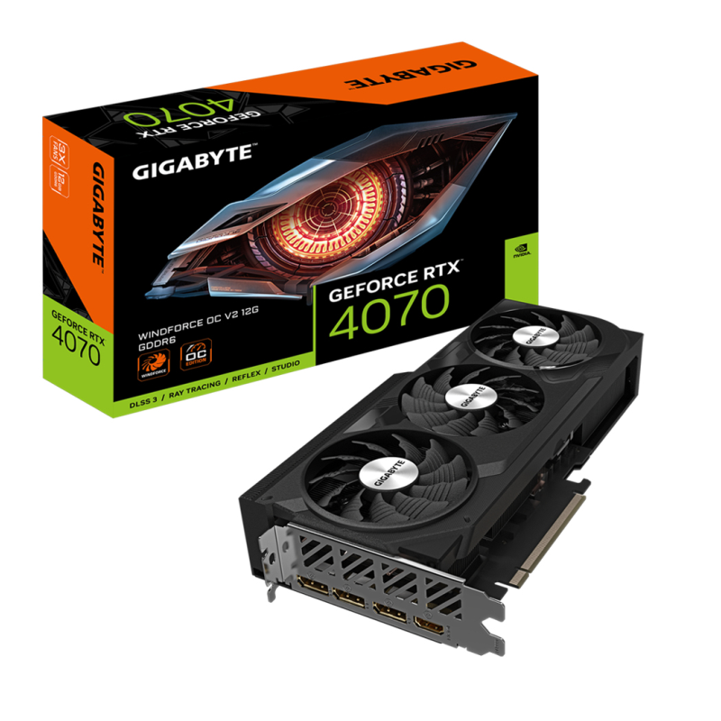 TARJETA GRAFICA GIGABYTE RTX 4070 WINDFORCE 3X OC V2 12GB