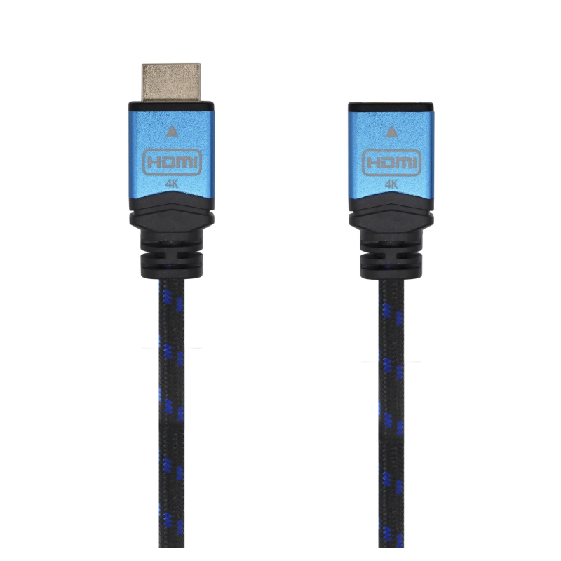 Cable Alargador HDMI Aisens A120-0454- HDMI Macho - HDMI Hembra- 3m- Negro- Azul