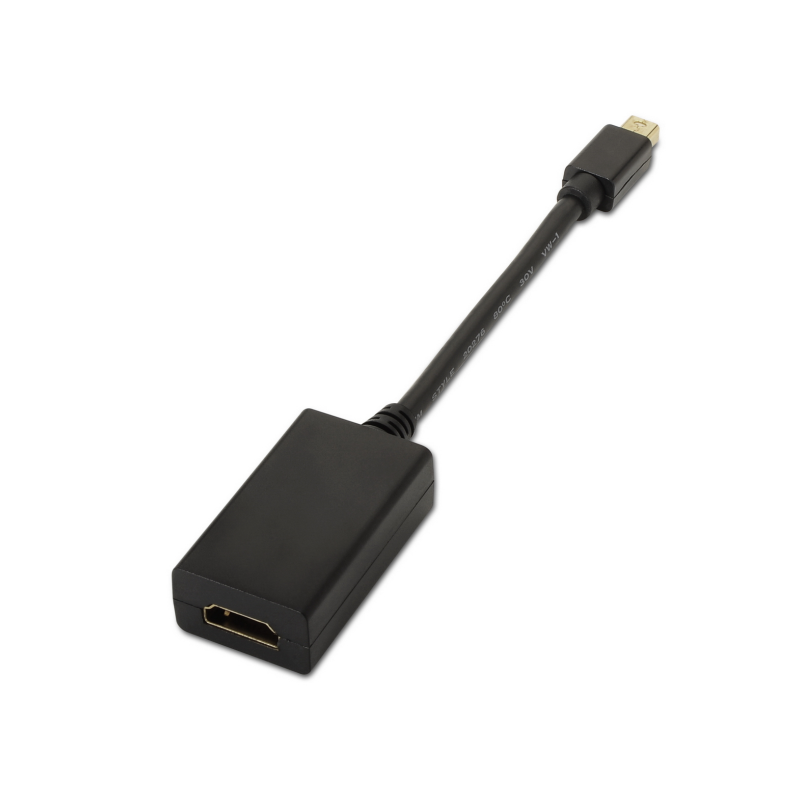 Cable Conversor Aisens A125-0137- Mini DisplayPort Macho - HDMI Hembra- 15cm- Negro