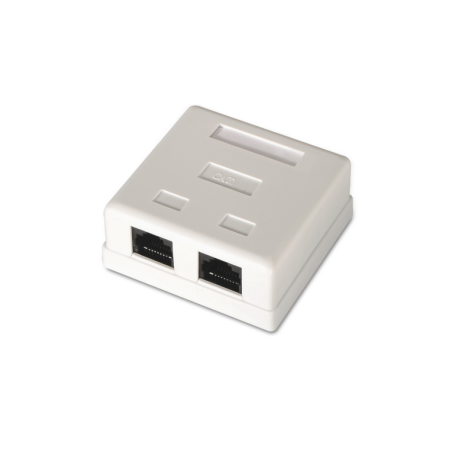 ROSETA DE SUPERFICIE AISENS RJ45 CAT-6 UTP 2 TOMAS BLANCO