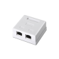 ROSETA DE SUPERFICIE AISENS RJ45 CAT-6 FTP 2 TOMAS BLANCO